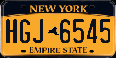 NY license plate HGJ6545