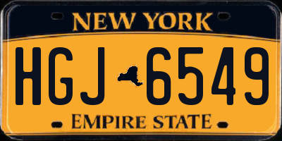 NY license plate HGJ6549
