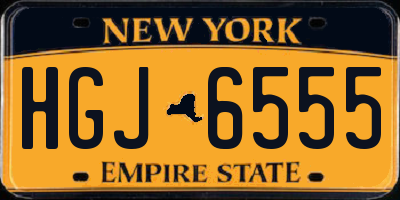 NY license plate HGJ6555