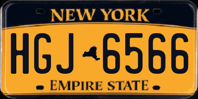 NY license plate HGJ6566
