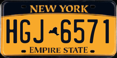 NY license plate HGJ6571