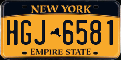 NY license plate HGJ6581