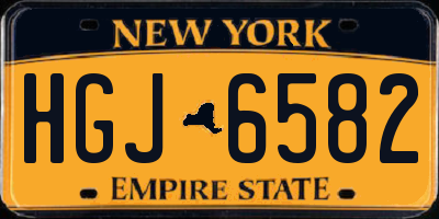 NY license plate HGJ6582