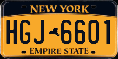 NY license plate HGJ6601
