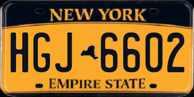 NY license plate HGJ6602