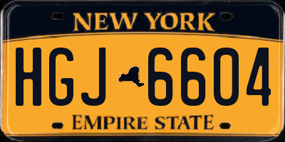 NY license plate HGJ6604