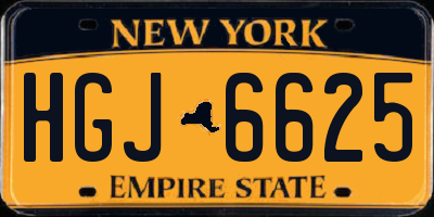 NY license plate HGJ6625
