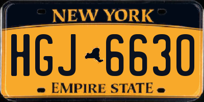 NY license plate HGJ6630