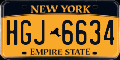 NY license plate HGJ6634