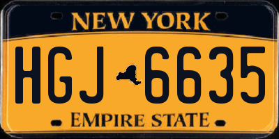 NY license plate HGJ6635