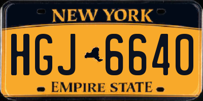 NY license plate HGJ6640