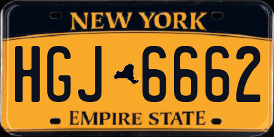 NY license plate HGJ6662