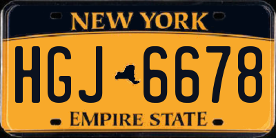 NY license plate HGJ6678