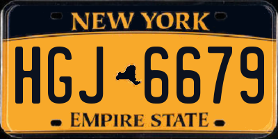 NY license plate HGJ6679