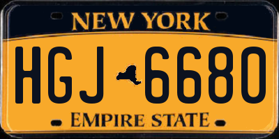 NY license plate HGJ6680