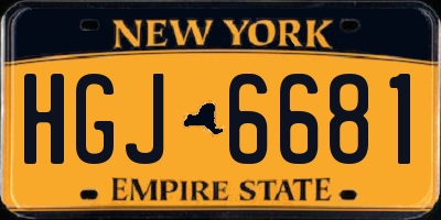 NY license plate HGJ6681