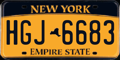 NY license plate HGJ6683