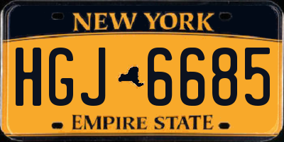 NY license plate HGJ6685