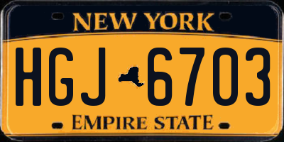 NY license plate HGJ6703