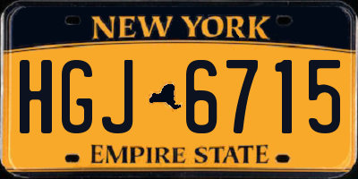 NY license plate HGJ6715