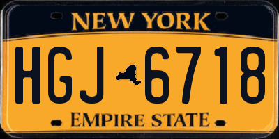 NY license plate HGJ6718