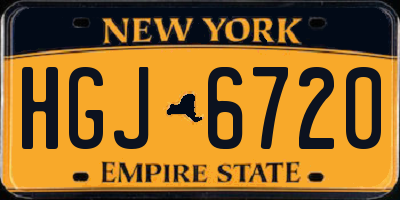 NY license plate HGJ6720