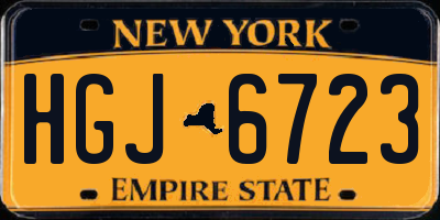 NY license plate HGJ6723