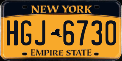 NY license plate HGJ6730