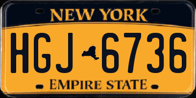NY license plate HGJ6736
