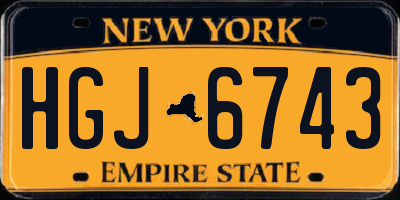 NY license plate HGJ6743
