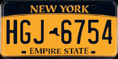 NY license plate HGJ6754