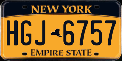 NY license plate HGJ6757