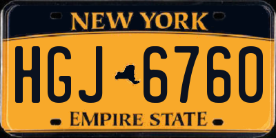 NY license plate HGJ6760