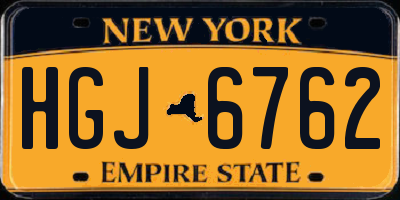 NY license plate HGJ6762