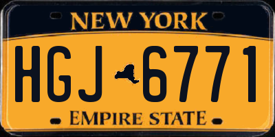 NY license plate HGJ6771