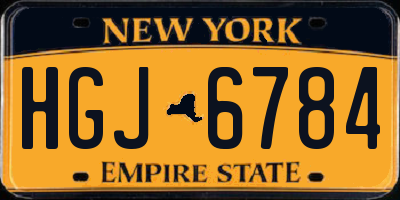 NY license plate HGJ6784