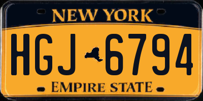 NY license plate HGJ6794