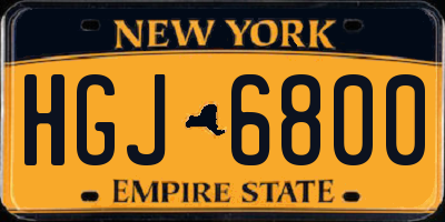 NY license plate HGJ6800