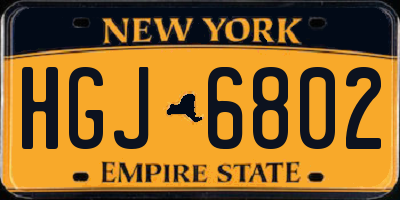 NY license plate HGJ6802