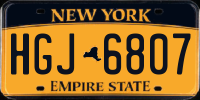 NY license plate HGJ6807