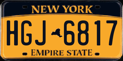 NY license plate HGJ6817