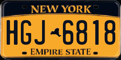 NY license plate HGJ6818