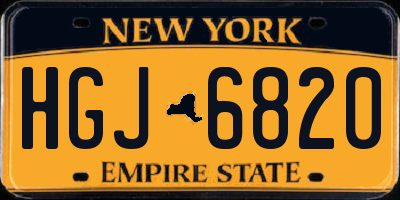NY license plate HGJ6820