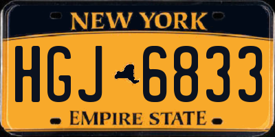 NY license plate HGJ6833