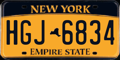 NY license plate HGJ6834