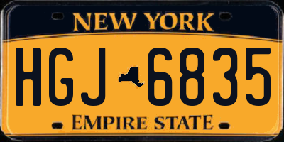 NY license plate HGJ6835