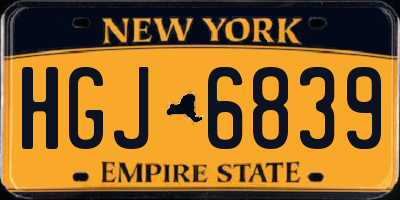 NY license plate HGJ6839