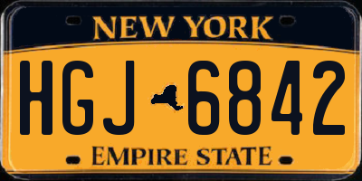 NY license plate HGJ6842