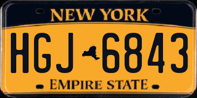 NY license plate HGJ6843