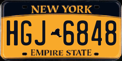 NY license plate HGJ6848